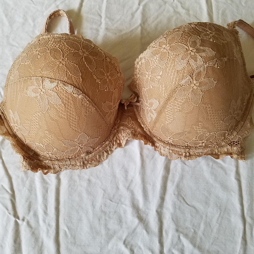 Le Mystere Sophia lace Dark Beige-Nude bra size 36F (DDD)  US/UK